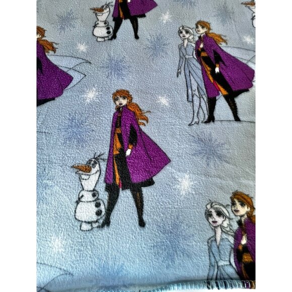 Disney Frozen II Childs Blanket 48" X 42" 100% Polyester Blue Anna Elsa & Olaf - Picture 2 of 10